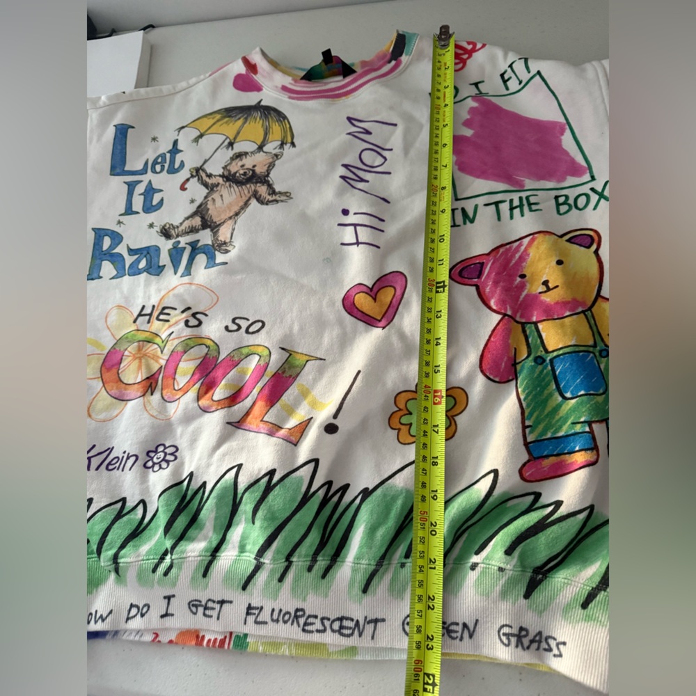 Teddy Fresh Limited Edition “Let It Rain” Graphic Sweatshirt Size Small Kidcore - Picture 9 of 10